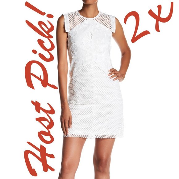Anthropologie Dresses & Skirts - Julia Jordan New Eyelet 3D Applique Lace Dress NWT White Women's 12 CHIC 🎉HP🎉